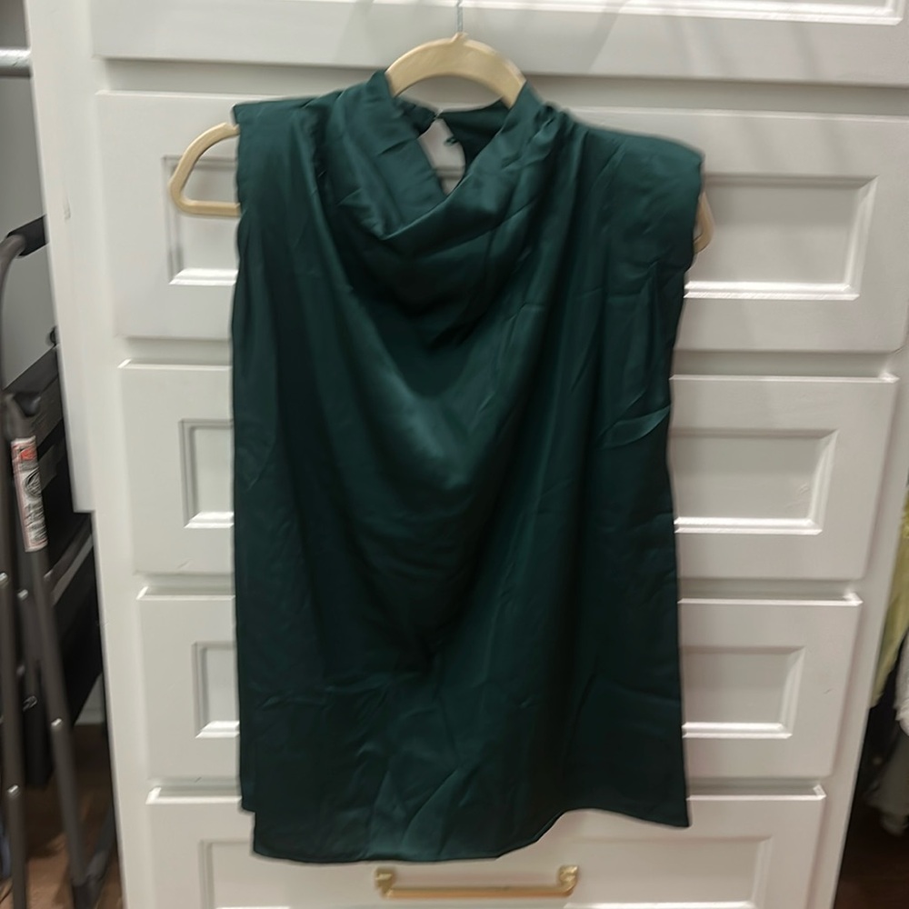 Entro silky shoulder pad blouse